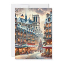 Navidad Clásica Parisina - Tarjeta de Festividades