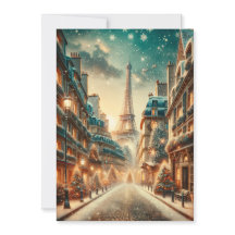 Navidad Clásica Parisina - Tarjeta de Navidad