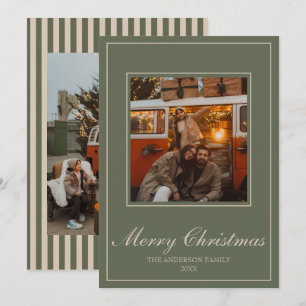 Navidad Clásico Verde Dinero Antiguo Rayas