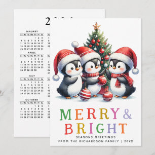 Navidad Colorida Alegre y Brillante Pingüinos Dive