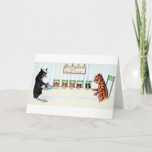 Navidad comida, Louis Wain (Anverso)