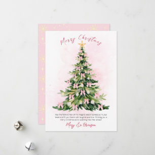 Navidad con árbol de acuarela rosa elegante sin fo
