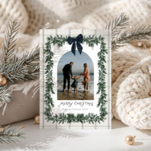 Navidad con Arco de Lazo de Cuadros Elegantes