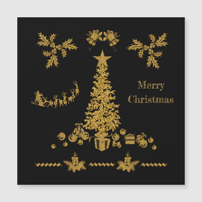 Navidad con brillo dorado, Feliz Navidad  (Anverso)
