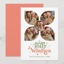 Navidad con collage de fotos retro Blush & Sage