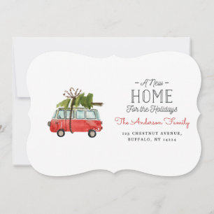 navidad con el...van de acuarela vintage