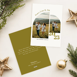  Navidad con foto de arco geométrico de familia mo