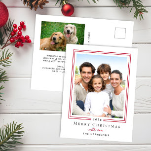 Navidad con Foto de Familia Minimalista