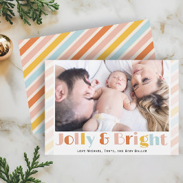 Navidad con Foto de Raya Moderna Alegre y Brillant