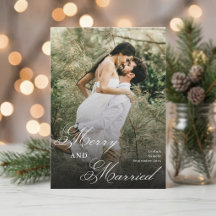 Navidad con Foto de recién casados modernos Feliz