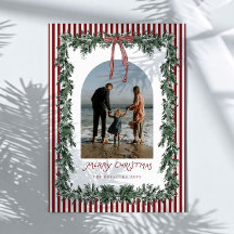 Navidad con foto familiar de lazo perenne tradicio