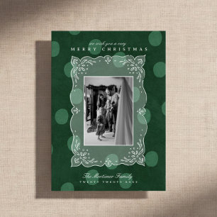 Navidad con foto familiar moderna de lunares y ver