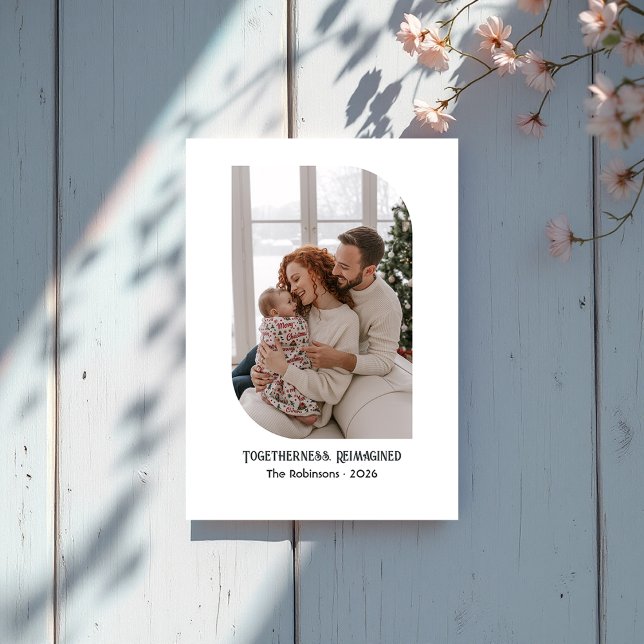 Navidad con Foto Familiar Reimaginada en Unidad (Togetherness Reimagined Family Photo Christmas Holiday Card)