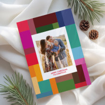 Navidad con Foto Geométrica de Bloques de Colores 