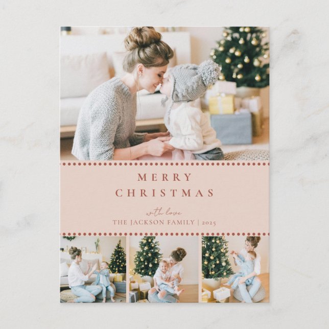 Navidad con Foto Multi Blush Moderna (Anverso)