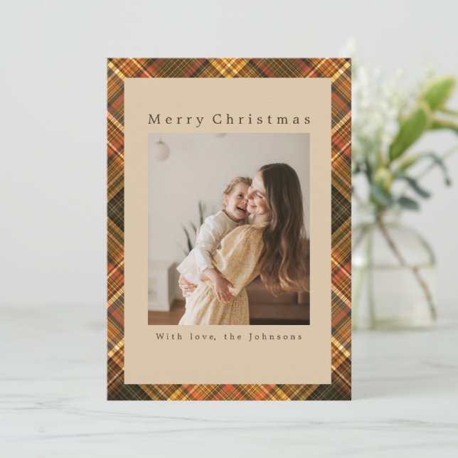 Navidad con foto personalizada a cuadros (Anverso de pie)