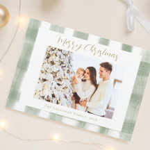 Navidad con foto personalizada de cuadros gingham