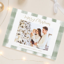 Navidad con foto personalizada de cuadros gingham