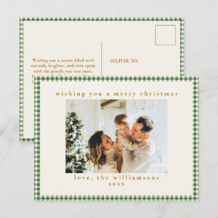 Navidad con foto personalizada de cuadros gingham