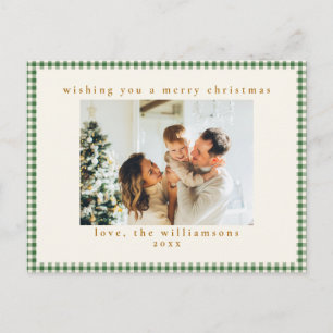 Navidad con foto personalizada de cuadros gingham