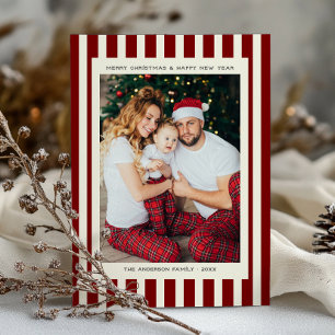 Navidad con foto personalizada de Stripe impresa/d