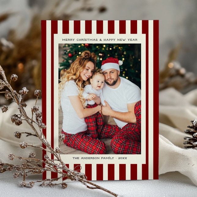 Navidad con foto personalizada de Stripe impresa/d (Subido por el creador)