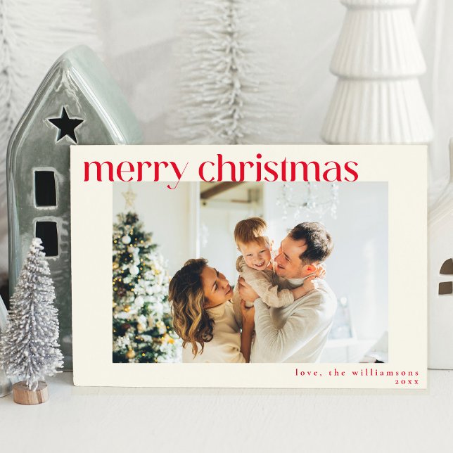 Navidad con Foto Personalizada Moderna Simple y Bo (Subido por el creador)