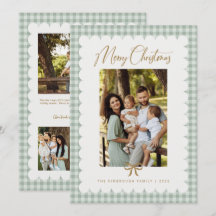 Navidad con Foto Retro de Cuadros Escalonados en V