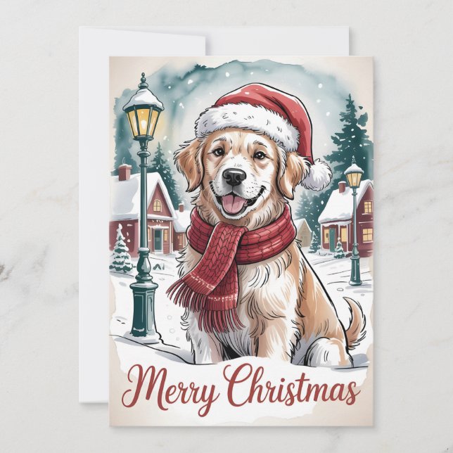 Navidad con Golden Retriever (Anverso)