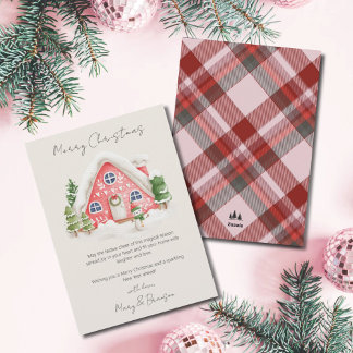 Navidad con guión rosa vintage pueblo no foto