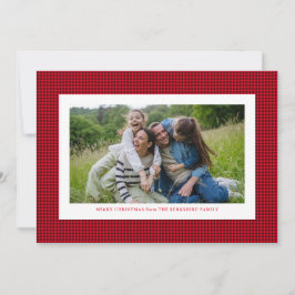 Navidad con marco rojo de houndstooth
