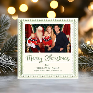 Navidad con Patrón de Vieira en Acuarela Verde