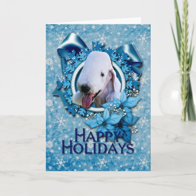 Navidad - copo de nieve azul - Bedlington Terrier (Anverso)