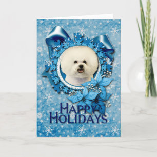 Navidad - copo de nieve azul - Bichon Frise