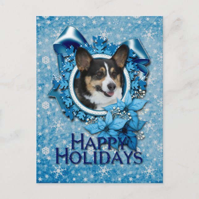 Navidad - copo de nieve azul - Corgi (Anverso)