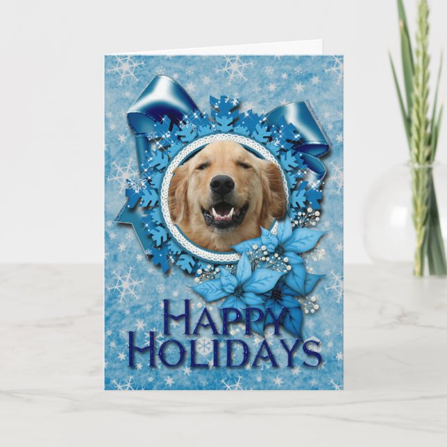 Navidad - copo de nieve azul - golden retriever (Anverso)