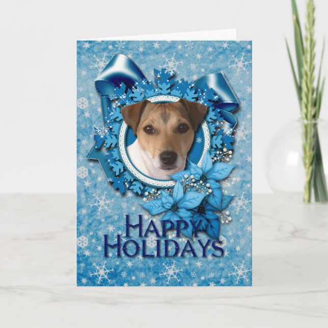 Navidad - copo de nieve azul - Jack Russell (Anverso)