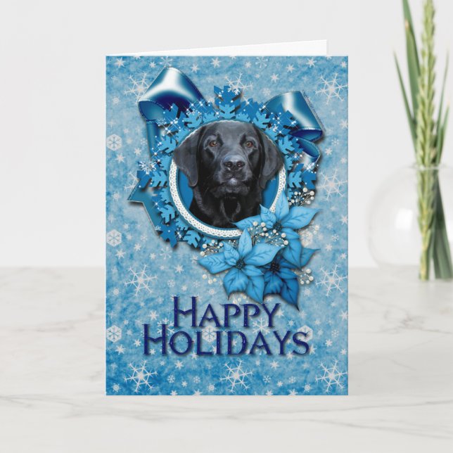 Navidad - copo de nieve azul - Labrador - (Anverso)