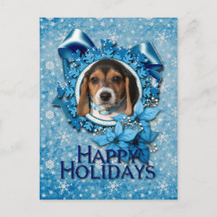 Navidad - copo de nieve azul - perrito del beagle