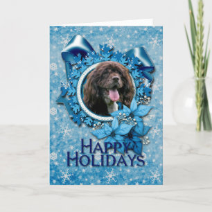 Navidad - copos de nieve azules - cocker spaniel