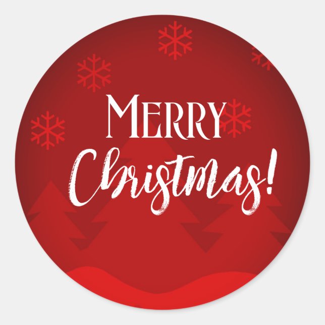 Navidad copos de nieve etiqueta roja (Anverso)