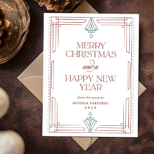Navidad Corporativa Moderna Roja Verde Blanca Eleg