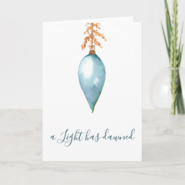 Navidad Cristiana Acuarela Azul Pintada a Mano