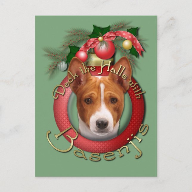 Navidad - cubierta los pasillos - Basenjis (Anverso)