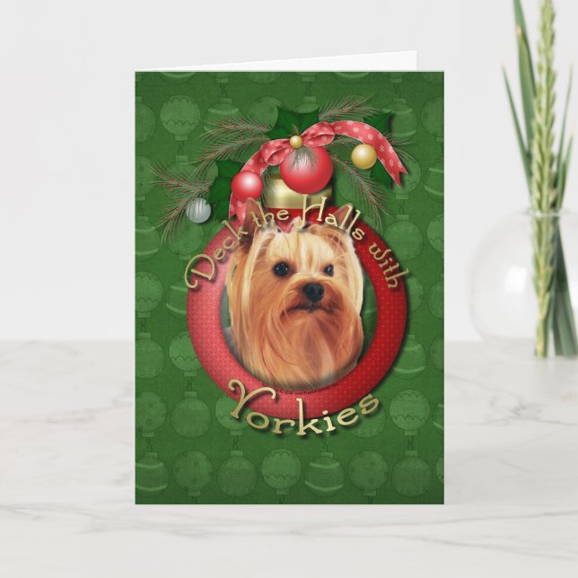 Navidad - cubierta los pasillos - Yorkies (Anverso)