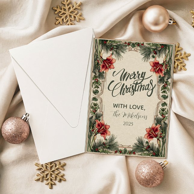 Navidad de Amarilis y Acebo Vintage (Subido por el creador)