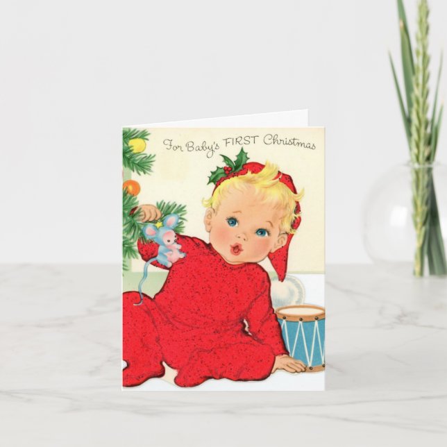 Navidad de bebé vintage retro (Anverso)