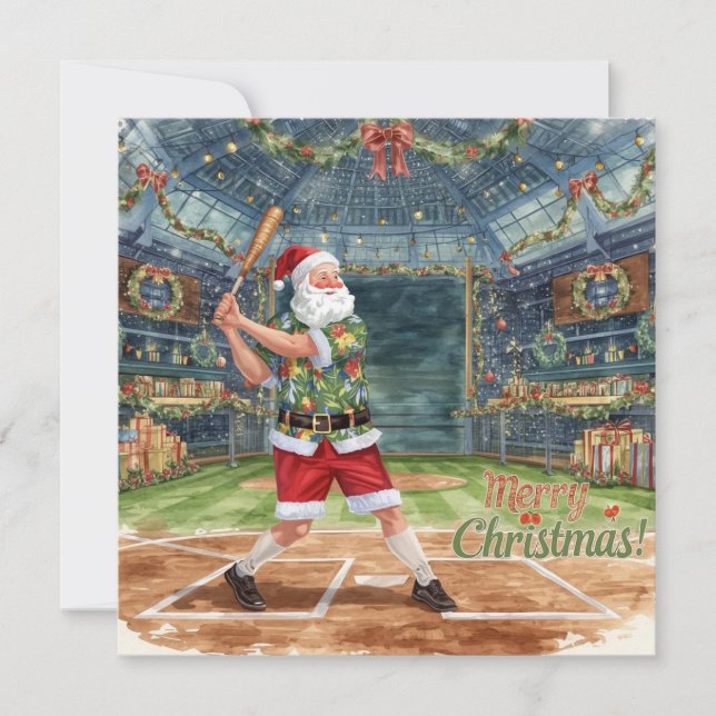 Navidad de béisbol con Santa Claus (Anverso)