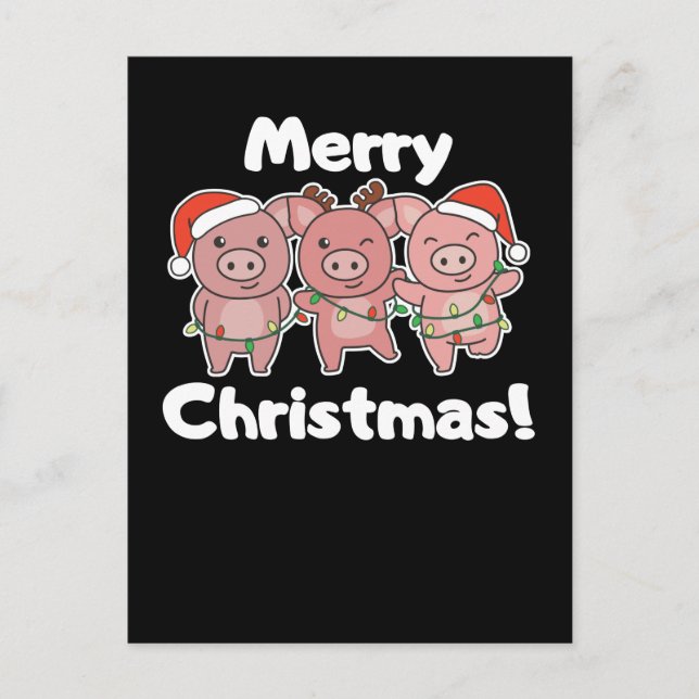 Navidad de cerdo Cerdos lindos Feliz Navidad (Anverso)