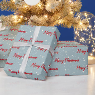 Navidad De Cereza Roja En Papel Envuelto De Copos 